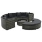 vidaXL 7-tlg. Garten-Lounge-Set mit Auflagen Poly Rattan Grau vidaXL 7-tlg. Garten-Lounge-Set mit Auflagen Poly Rattan Grau