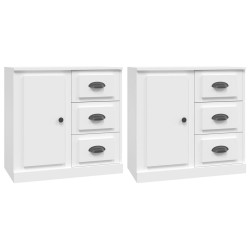 vidaXL Sideboards 2 Stk. Weiß Holzwerkstoff