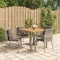 vidaXL 5-tlg. Garten-Essgruppe mit Kissen Grau Poly Rattan vidaXL 5-tlg. Garten-Essgruppe mit Kissen Grau Poly Rattan