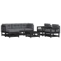 vidaXL 7-tlg. Garten-Lounge-Set mit Kissen Schwarz Massivholz vidaXL 7-tlg. Garten-Lounge-Set mit Kissen Schwarz Massivholz