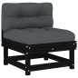 vidaXL 7-tlg. Garten-Lounge-Set mit Kissen Schwarz Massivholz vidaXL 7-tlg. Garten-Lounge-Set mit Kissen Schwarz Massivholz