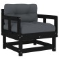 vidaXL 7-tlg. Garten-Lounge-Set mit Kissen Schwarz Massivholz vidaXL 7-tlg. Garten-Lounge-Set mit Kissen Schwarz Massivholz