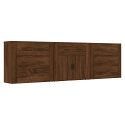 vidaXL Sideboards 3 Stk. Braun Eichen-Optik Holzwerkstoff