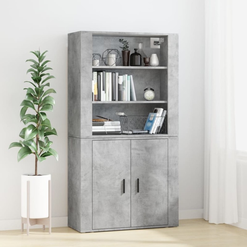 vidaXL Highboard Betongrau Holzwerkstoff vidaXL Highboard Betongrau Holzwerkstoff