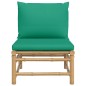 vidaXL Garten-Mittelsofa mit Grünen Kissen Bambus vidaXL Garten-Mittelsofa mit Grünen Kissen Bambus