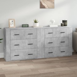 vidaXL Sideboards 2 Stk. Betongrau Holzwerkstoff