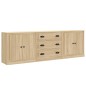 vidaXL Sideboards 3 Stk. Sonoma-Eiche Holzwerkstoff vidaXL Sideboards 3 Stk. Sonoma-Eiche Holzwerkstoff