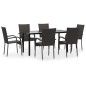 vidaXL 7-tlg. Garten-Essgruppe Braun Poly Rattan vidaXL 7-tlg. Garten-Essgruppe Braun Poly Rattan