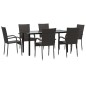vidaXL 7-tlg. Garten-Essgruppe Braun Poly Rattan vidaXL 7-tlg. Garten-Essgruppe Braun Poly Rattan