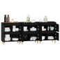 vidaXL Sideboards 3 Stk. Schwarz 60x35x70 cm Holzwerkstoff vidaXL Sideboards 3 Stk. Schwarz 60x35x70 cm Holzwerkstoff