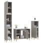 vidaXL 3-tlg. Badmöbel-Set Grau Sonoma Holzwerkstoff vidaXL 3-tlg. Badmöbel-Set Grau Sonoma Holzwerkstoff