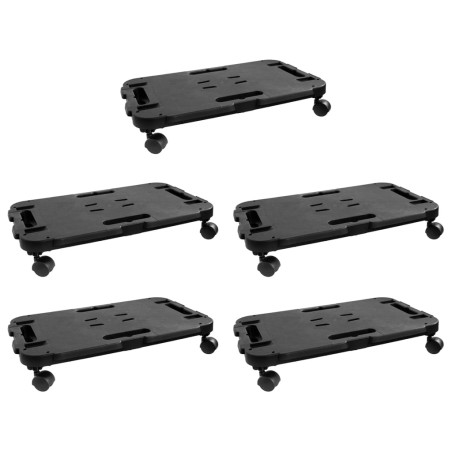 vidaXL Transportroller 5 Stk. Schwarz Polypropylen 200 kg