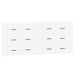 vidaXL Sideboards 2 Stk. Hochglanz-Weiß Holzwerkstoff