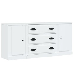 vidaXL Sideboards 3 Stk. Hochglanz-Weiß Holzwerkstoff