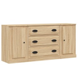 vidaXL Sideboards 3 Stk. Sonoma-Eiche Holzwerkstoff