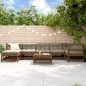 vidaXL 8-tlg. Garten-Lounge-Set mit Kissen Honigbraun Massivholz vidaXL 8-tlg. Garten-Lounge-Set mit Kissen Honigbraun Massivholz