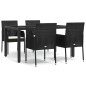 vidaXL 5-tlg. Garten-Essgruppe mit Kissen Schwarz Poly Rattan vidaXL 5-tlg. Garten-Essgruppe mit Kissen Schwarz Poly Rattan