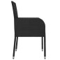 vidaXL 5-tlg. Garten-Essgruppe mit Kissen Schwarz Poly Rattan vidaXL 5-tlg. Garten-Essgruppe mit Kissen Schwarz Poly Rattan