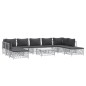 vidaXL 10-tlg. Garten-Lounge-Set mit Kissen Weiß Stahl vidaXL 10-tlg. Garten-Lounge-Set mit Kissen Weiß Stahl