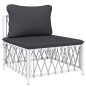 vidaXL 10-tlg. Garten-Lounge-Set mit Kissen Weiß Stahl vidaXL 10-tlg. Garten-Lounge-Set mit Kissen Weiß Stahl