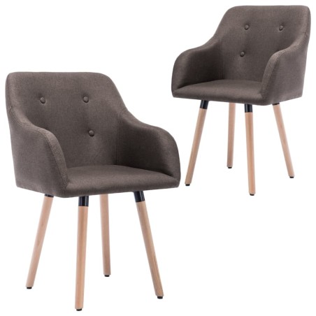 Esszimmerstühle 2 Stk. Taupe Stoff