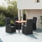 vidaXL 5-tlg. Garten-Essgruppe mit Kissen Schwarz Poly Rattan vidaXL 5-tlg. Garten-Essgruppe mit Kissen Schwarz Poly Rattan