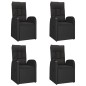 vidaXL 5-tlg. Garten-Essgruppe mit Kissen Schwarz Poly Rattan vidaXL 5-tlg. Garten-Essgruppe mit Kissen Schwarz Poly Rattan