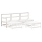 vidaXL 5-tlg. Garten-Lounge-Set mit Kissen Weiß Massivholz vidaXL 5-tlg. Garten-Lounge-Set mit Kissen Weiß Massivholz