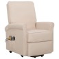Massagesessel mit Aufstehhilfe Creme Stoff Massagesessel mit Aufstehhilfe Creme Stoff