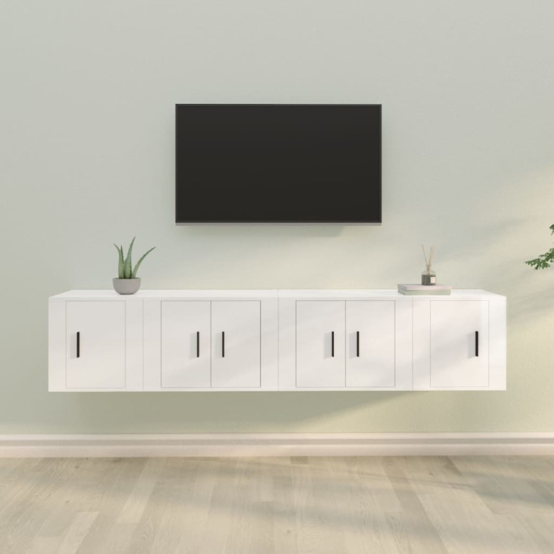 vidaXL 4-tlg. TV-Schrank-Set Hochglanz-Weiß Holzwerkstoff vidaXL 4-tlg. TV-Schrank-Set Hochglanz-Weiß Holzwerkstoff