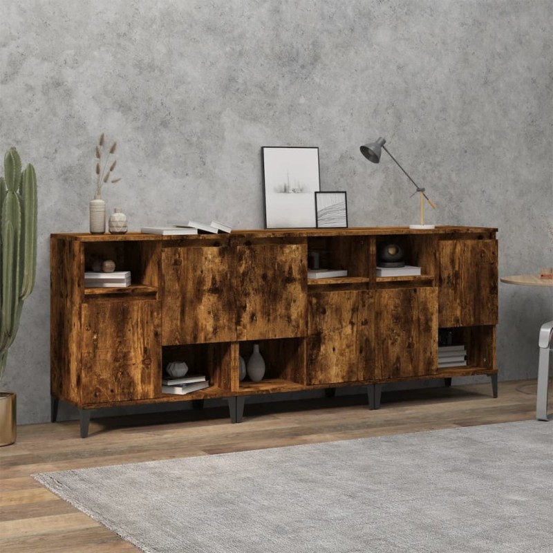 vidaXL Sideboards 3 Stk. Räuchereiche 60x35x70 cm Holzwerkstoff vidaXL Sideboards 3 Stk. Räuchereiche 60x35x70 cm Holzwerkstoff