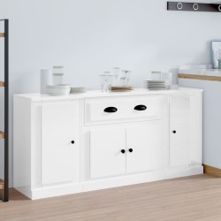 vidaXL Sideboards 3 Stk. Hochglanz-Weiß Holzwerkstoff