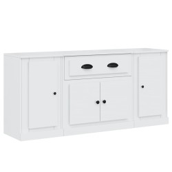vidaXL Sideboards 3 Stk. Hochglanz-Weiß Holzwerkstoff