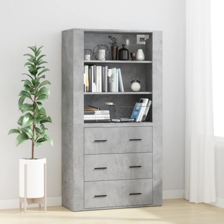 vidaXL Highboard Betongrau Holzwerkstoff