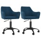 Esszimmerstühle 2 Stk. Drehbar Blau Samt Esszimmerstühle 2 Stk. Drehbar Blau Samt