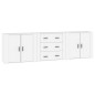 vidaXL Sideboards 3 Stk. Weiß Holzwerkstoff vidaXL Sideboards 3 Stk. Weiß Holzwerkstoff