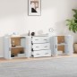 vidaXL Sideboards 3 Stk. Weiß Holzwerkstoff vidaXL Sideboards 3 Stk. Weiß Holzwerkstoff