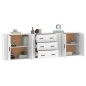 vidaXL Sideboards 3 Stk. Weiß Holzwerkstoff vidaXL Sideboards 3 Stk. Weiß Holzwerkstoff