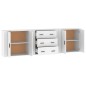 vidaXL Sideboards 3 Stk. Weiß Holzwerkstoff vidaXL Sideboards 3 Stk. Weiß Holzwerkstoff