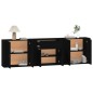 vidaXL Sideboards 3 Stk. Schwarz Holzwerkstoff vidaXL Sideboards 3 Stk. Schwarz Holzwerkstoff