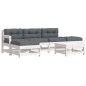 vidaXL 6-tlg. Garten-Lounge-Set mit Kissen Weiß Massivholz vidaXL 6-tlg. Garten-Lounge-Set mit Kissen Weiß Massivholz