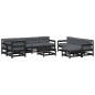vidaXL 10-tlg. Garten-Lounge-Set mit Kissen Schwarz Massivholz vidaXL 10-tlg. Garten-Lounge-Set mit Kissen Schwarz Massivholz