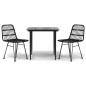 vidaXL 3-tlg. Garten-Essgruppe Schwarz Poly Rattan vidaXL 3-tlg. Garten-Essgruppe Schwarz Poly Rattan