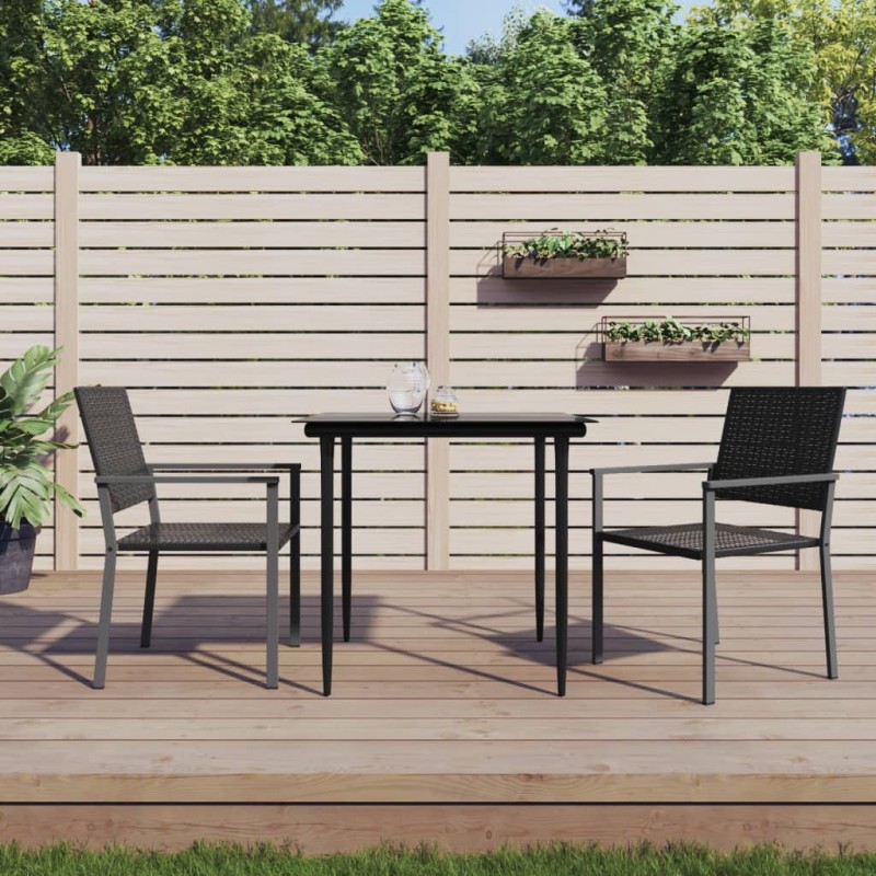 vidaXL 3-tlg. Garten-Essgruppe Poly Rattan und Stahl vidaXL 3-tlg. Garten-Essgruppe Poly Rattan und Stahl