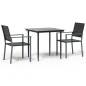 vidaXL 3-tlg. Garten-Essgruppe Poly Rattan und Stahl vidaXL 3-tlg. Garten-Essgruppe Poly Rattan und Stahl