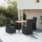 vidaXL 5-tlg. Garten-Essgruppe mit Kissen Schwarz Poly Rattan vidaXL 5-tlg. Garten-Essgruppe mit Kissen Schwarz Poly Rattan