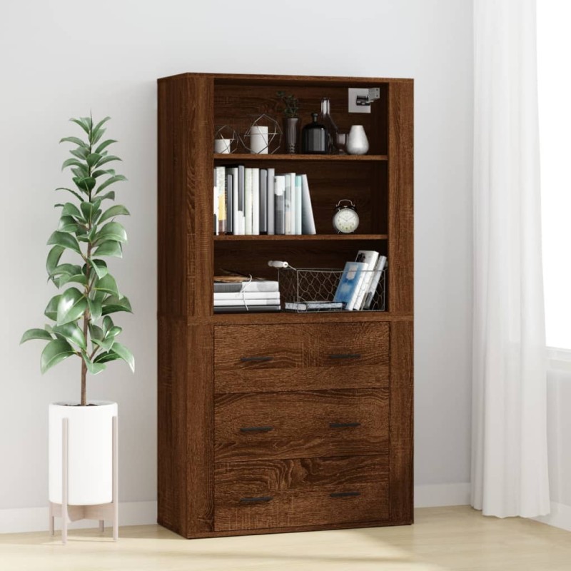 vidaXL Highboard Braun Eichen-Optik Holzwerkstoff vidaXL Highboard Braun Eichen-Optik Holzwerkstoff