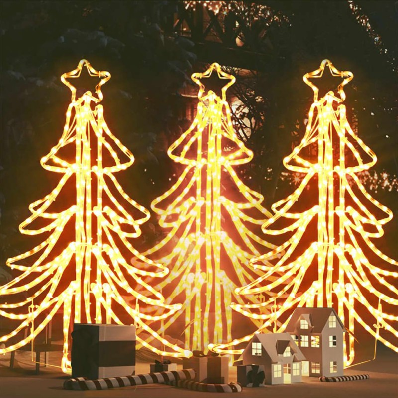 vidaXL LED-Weihnachtsbäume 3 Stk. Klappbar Warmweiß 87x87x93 cm vidaXL LED-Weihnachtsbäume 3 Stk. Klappbar Warmweiß 87x87x93 cm