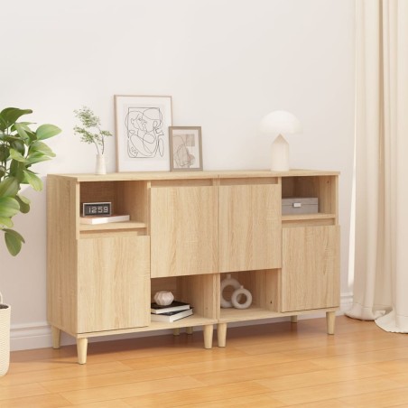 vidaXL Sideboards 2 Stk. Sonoma-Eiche 60x35x70 cm Holzwerkstoff