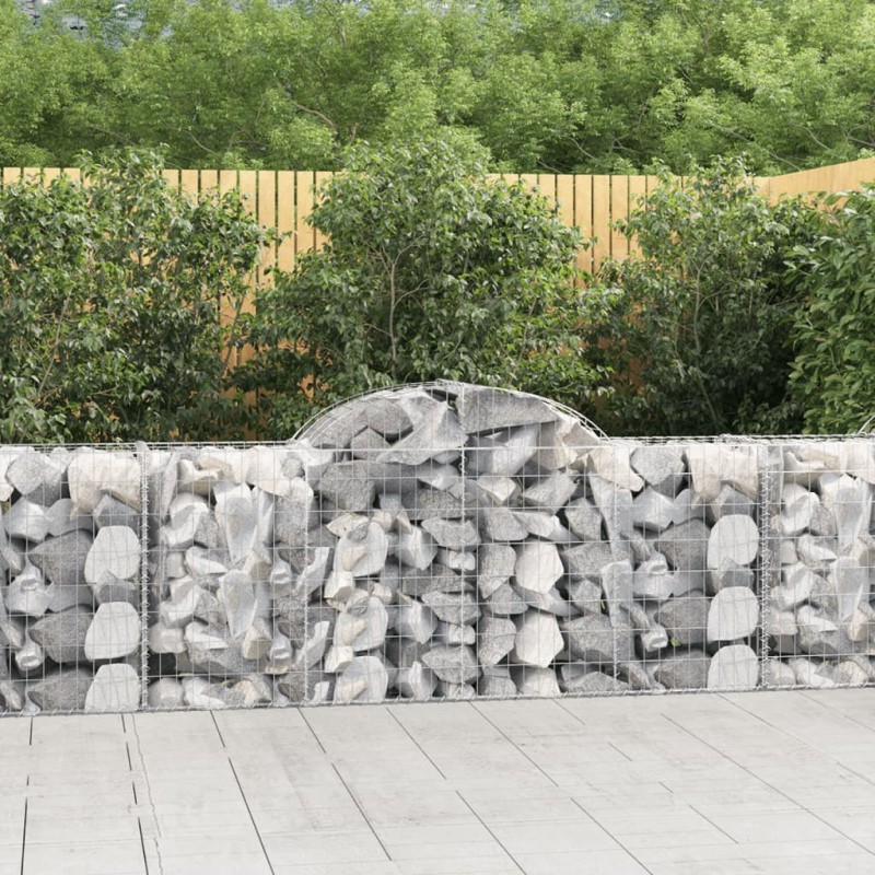 vidaXL Gabionen mit Hochbogen 11 Stk. 200x50x80/100cm Verzinktes Eisen vidaXL Gabionen mit Hochbogen 11 Stk. 200x50x80/100cm Verzinktes Eisen